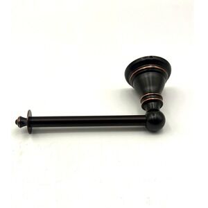 Oil Rubbed Bronze Toilet Paper Holder Single Post Open Arm Wall Mount
